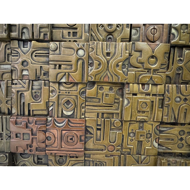 Metal Brutalist Wall Sculpture by Giovanni Schoeman, 1970s For Sale - Image 7 of 14