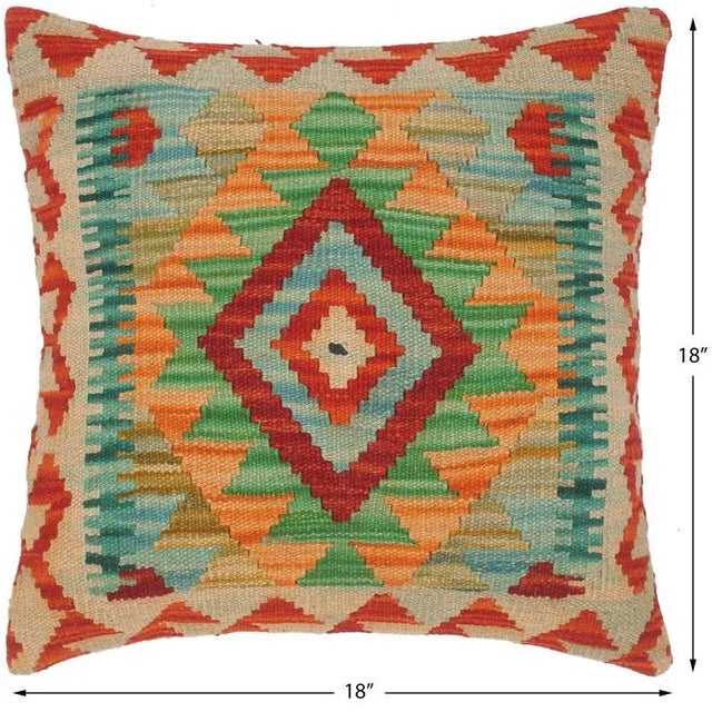 Embellish your home with this timeless casual chic handmade Southwestern Kilim throw pillow covers made with wool and...