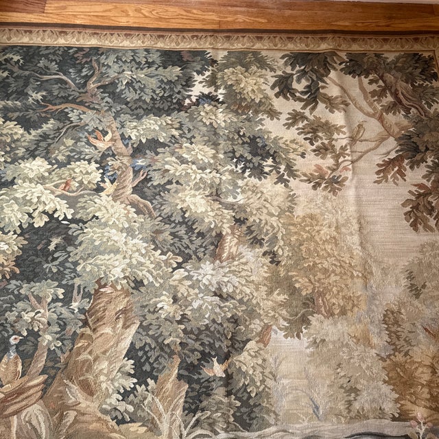 Beautiful Vintage Large Wool Tapestry Made for Ethan Allen For Sale - Image 6 of 10
