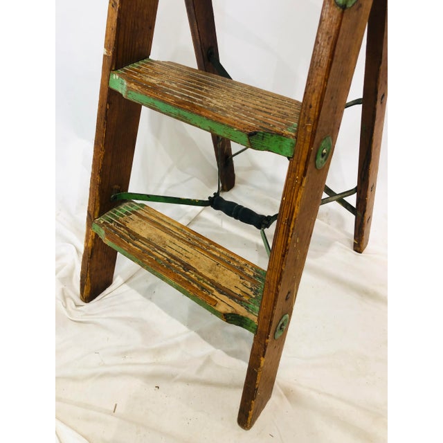 Early 20th Century Antique Wooden Step Stool Table For Sale - Image 12 of 13