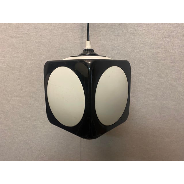 Space Age Dice Ceiling Lamp in Black by Lars Schioler for Hoyrup Lamper, 1970s, in Good conditions. Designed 1960 to 1969...