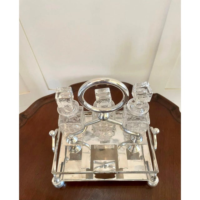 Antique Silver Plated Cruet Set, Set of 7 For Sale - Image 11 of 12