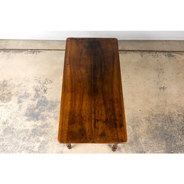 Mid-19th Century French Louis Philippe Walnut Writing Table With Three Drawers For Sale - Image 12 of 18