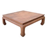 Vintage Baker Wrapped Raffia Ming Coffee Table For Sale