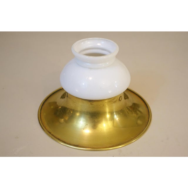 1930s Art Deco Streamline Brass Chrome Milk Glass "Halo" Table Lamp Markel Faries Era For Sale - Image 10 of 10