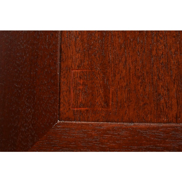 Frank Lloyd Wright for Heritage Henredon Taliesin Mahogany Nightstand or Side Table, Newly Refinished For Sale - Image 15 of 16