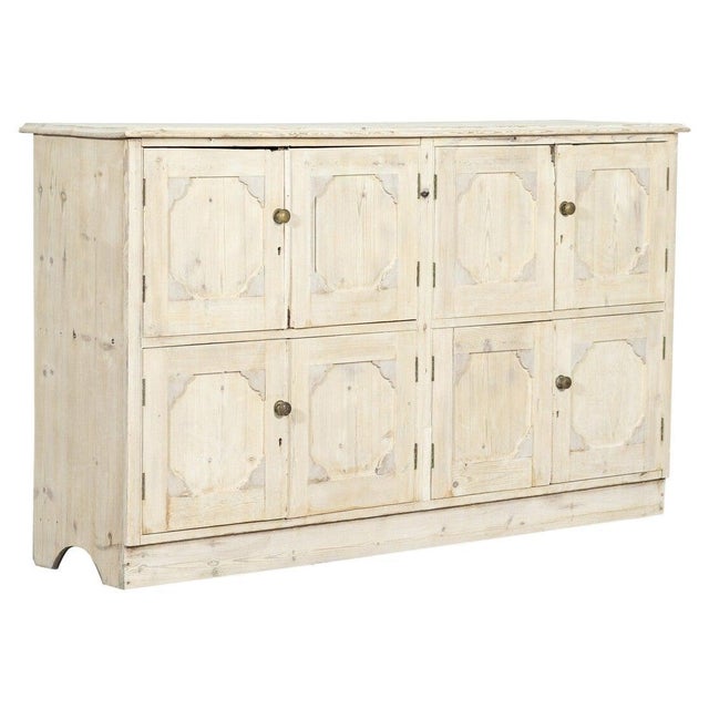 Large English Bleached Pine Locker Cabinet, 1890 For Sale - Image 16 of 16