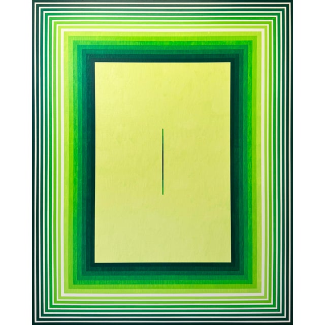 Contemporary Abstract Acrylic on Canvas "Autosuggestion (Green)" by Andy Harwood For Sale - Image 4 of 4