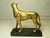 Vintage English gilt metal Doberman figurine mounted on a marble base, c. 1940’s Cast in metal with a gold wash, this...