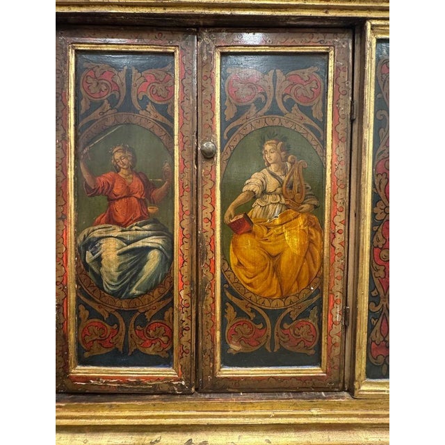 Wood Florentine Hand Painted Cabinet With Classical Figural Depictions, C. Mid 1800s For Sale - Image 7 of 12