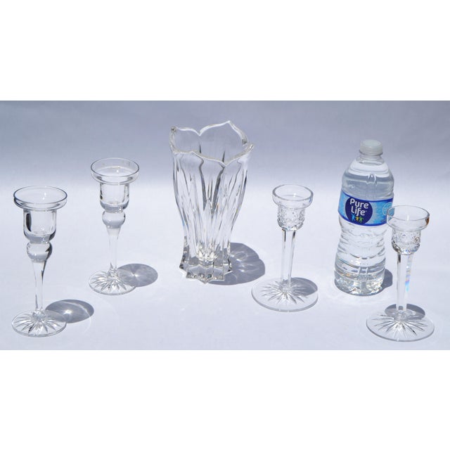 Set of 4 Kosta Boda Scandinavian Modern Faceted Art Glass Candle Holders For Sale - Image 11 of 14