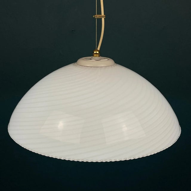 Vintage Swirl Murano Glass Pendant Lamp, Italy, 1970s For Sale - Image 12 of 12