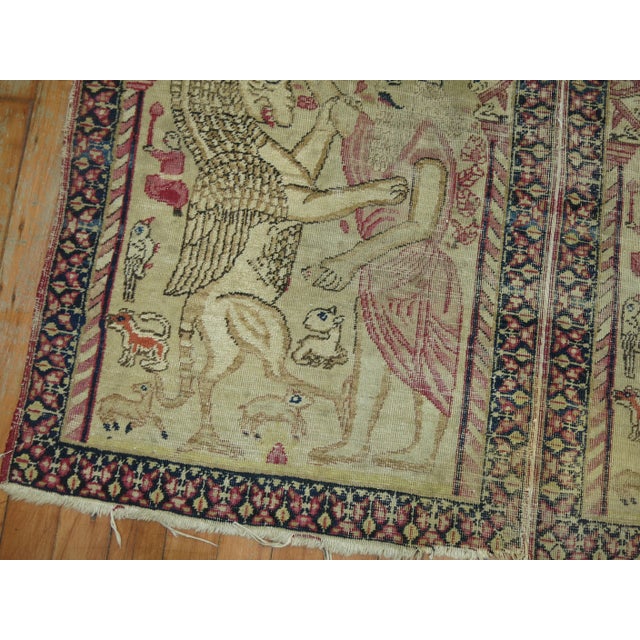 Textile Pictorial Antique Mat - 2'5" x 3'9" For Sale - Image 7 of 10