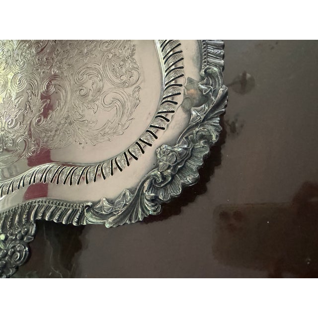 Rococo Antique Early 20th Century Rococo Style Large Footed Butler by Crown Silver Co. For Sale - Image 3 of 18