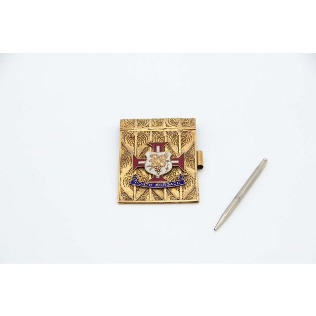 Gilded Silver Block Holder in Filigree Mesh For Sale - Image 3 of 4