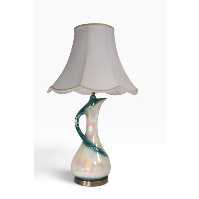 Mid 20th Century Hollywood Regency Ewer Form Ceramic Table Lamp For Sale - Image 4 of 6