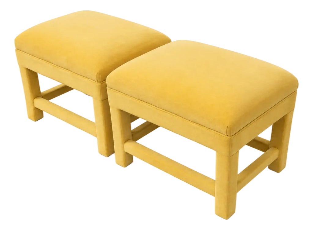 Pair of Post Modern Parsons Ottomans