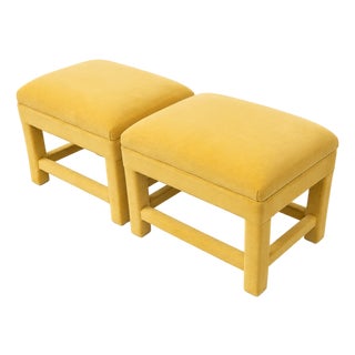 Pair of Post Modern Parsons Ottomans For Sale