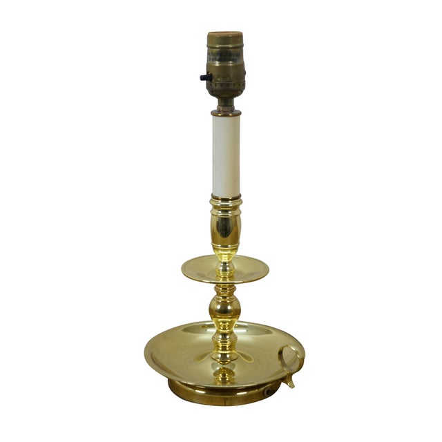 Vintage Baldwin Colonial style brass candlestick / candle holder vanity / library / reading lamp. Dimensions: 6" x 13" /...