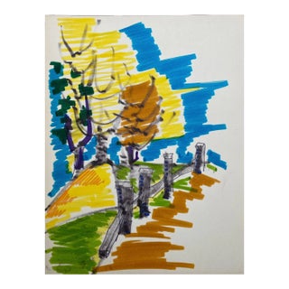 1960s Alexandra Merker Autumn Landscape Painting For Sale