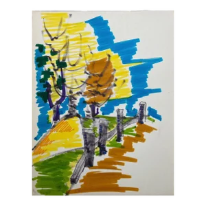 1960s Alexandra Merker Autumn Landscape Painting