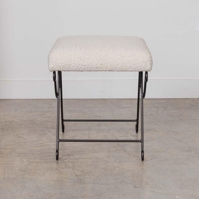 Textile Panoplie Iron Loop Stool, Boucle For Sale - Image 7 of 10