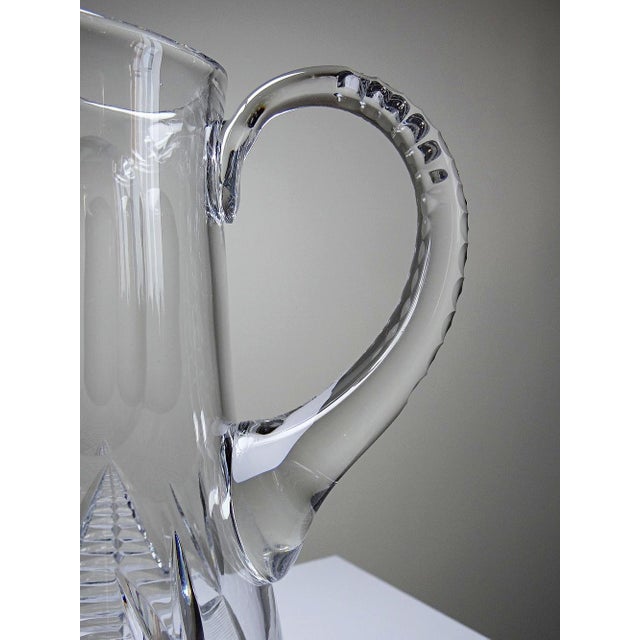 Glass Large Cut Crystal Water Pitcher, 1980s For Sale - Image 7 of 11