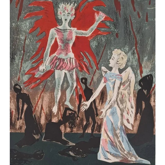 Roland Oudot (1897-1981) Sodom and Gomorrah, 1945 Trial proof (ready for printing) Original color lithograph on vellum...