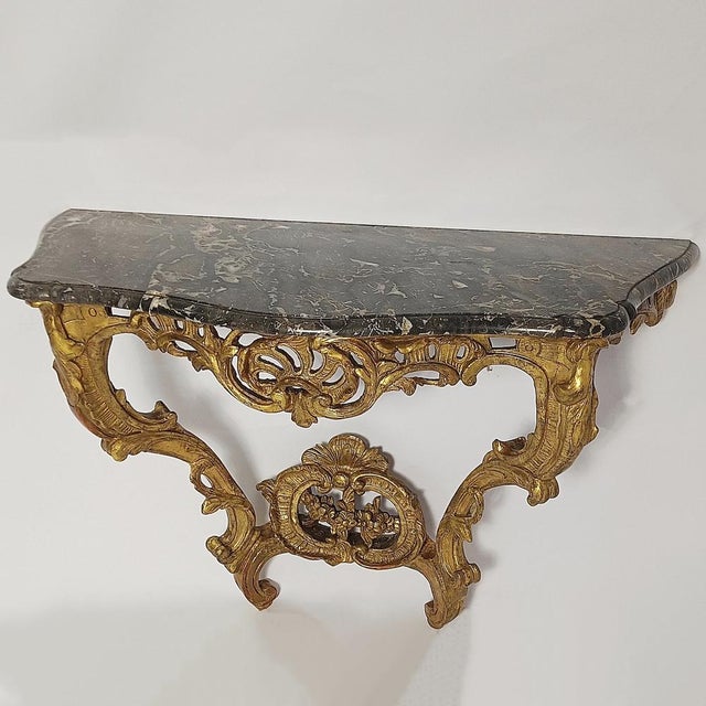 Gilded Louis XV Wand Console, 1700s For Sale - Image 17 of 17