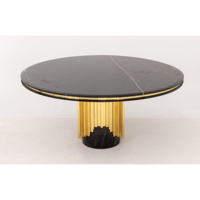 Metal Luxxu "Littus" Black Marble Dining Table For Sale - Image 7 of 8