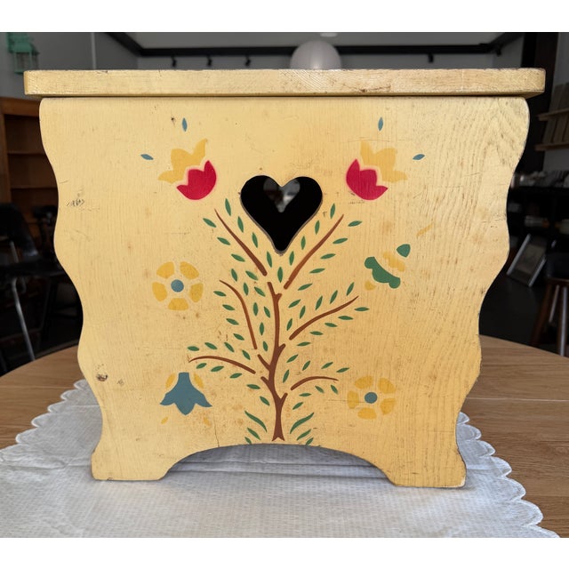 Style & Motif: Pennsylvania Dutch / Scandinavian / Alpine Folk Art style featuring traditional hand-painted floral motifs...