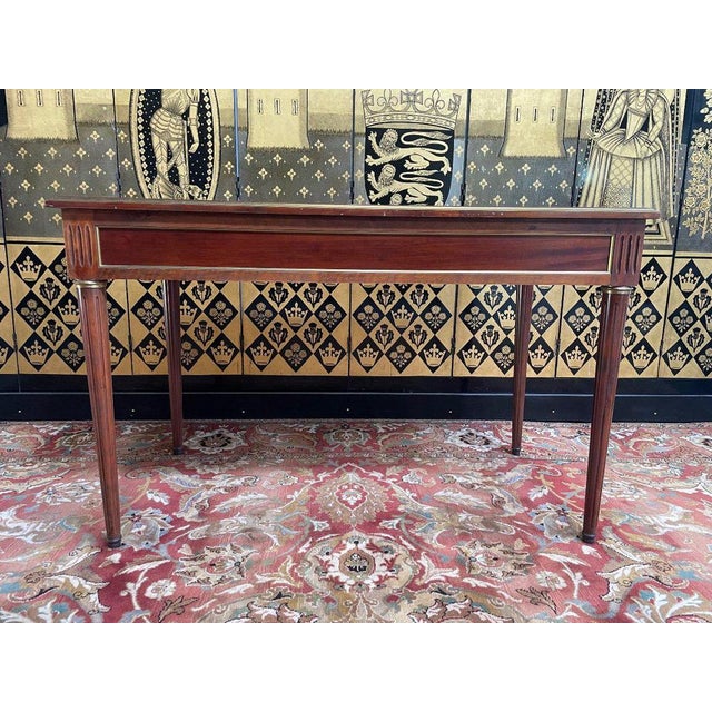 Wood Louis Xvi Style Flat Desk For Sale - Image 7 of 8