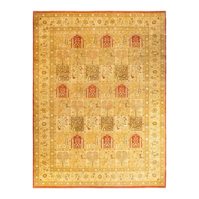 Orange Mogul, One-of-a-Kind Hand-Knotted Area Rug in Orange, 10' 4" x 13' 10" For Sale - Image 8 of 8