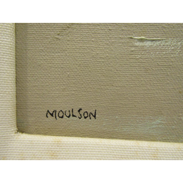 Vintage Doug Moulson Fishing Boat at Dock Impressionist Oil Painting For Sale In Miami - Image 6 of 6