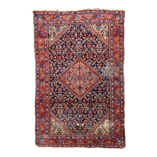 Vintage Persian Bidjar Hand Woven Wool Rug For Sale