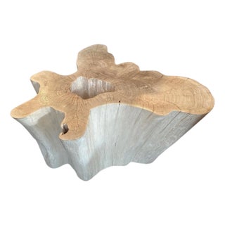 Andrianna Shamaris Amorphous Bleached Teak Wood Table For Sale
