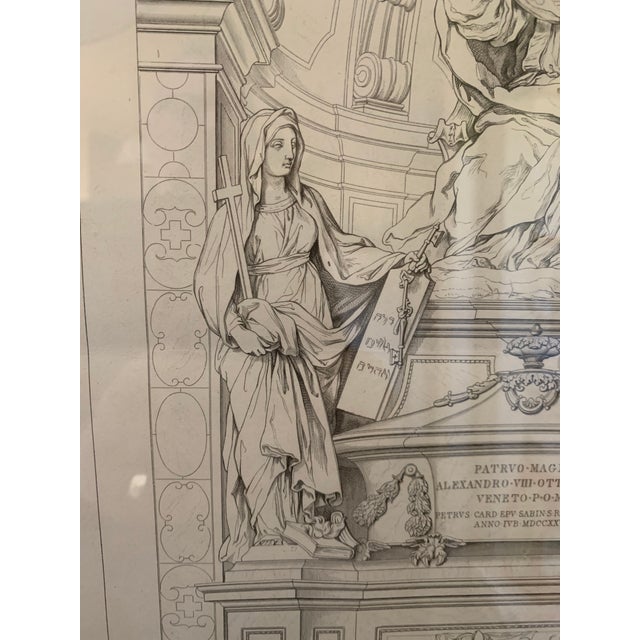 19th C Italian Engraving of Pope Alessandro VIII For Sale - Image 4 of 13