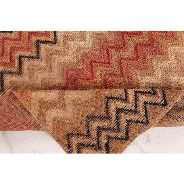 Doris Leslie Blau Scandinavian Mid-Century Abstract Warm Tan Rug Half Pile For Sale - Image 4 of 8