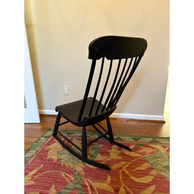 American Antique Black Rocking Chair For Sale - Image 3 of 4