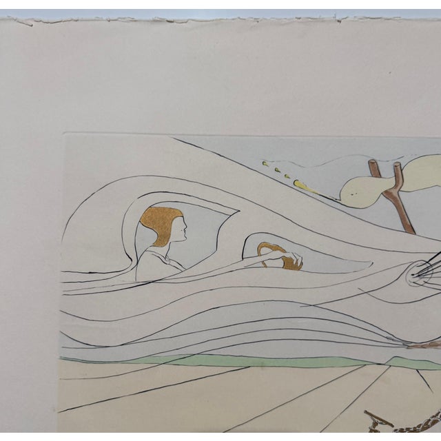 Salvador Dalí, Surrealist Etching Engraving Pochoir l'Automobile Da Vinci Hommage For Sale - Image 13 of 14