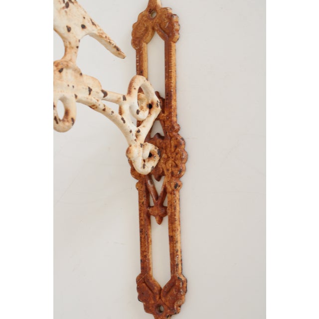 Farmhouse Rustic Vintage Cast Iron Garden Decor Bird Hook For Sale - Image 3 of 4