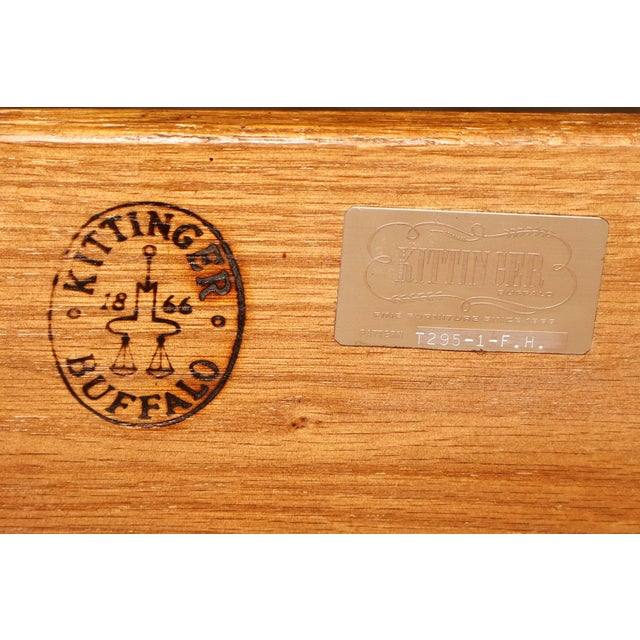 Kittinger Leather Top Round Rent Table With Drawers T295 For Sale - Image 11 of 18