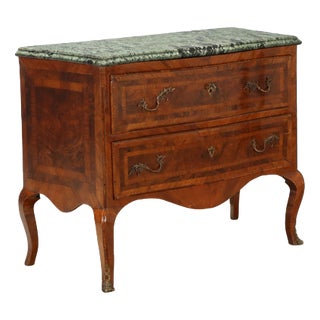 Baroque Chest of Drawers in Walnut and Walnut Root For Sale