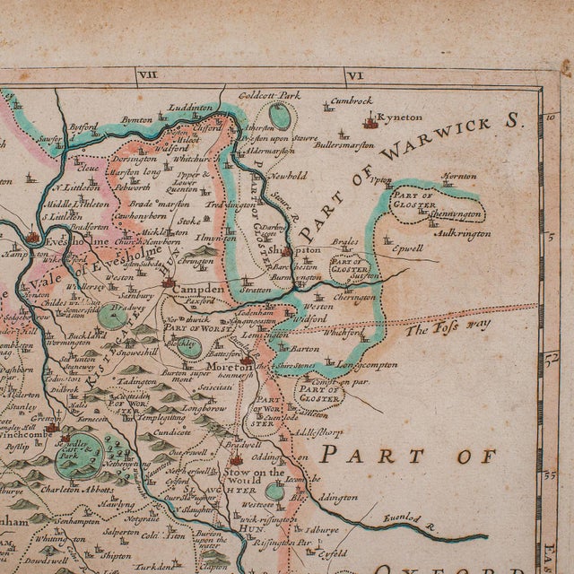 Antique Gloucestershire Map, English, Framed Cartography, Robert Morden, c.1700 For Sale - Image 6 of 12