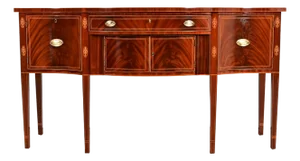 Kindel Furniture Federal Inlaid Flame Mahogany Bow Front Sideboard Credenza