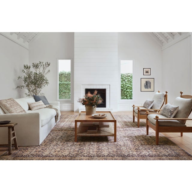 Loloi Rugs Amber Lewis x Loloi Billie Ink / Salmon 18" x 18" Sample Rug For Sale - Image 4 of 10