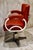 Red Vintage Art Deco Barbers Chair, 1930 For Sale - Image 8 of 15