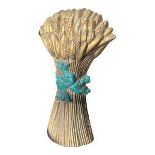 Vintage Brass Wheat Decorative Piece For Sale