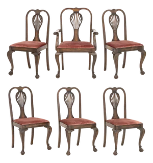 Chippendale Style Mahogany Dining Chairs, 6