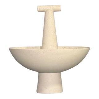 Champion Bowl by Studio a (Global Views) in a Soft Ivory Finish Small For Sale